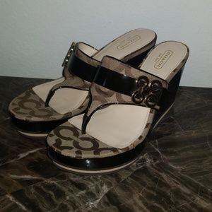 Coach women's wedge sandals like new !